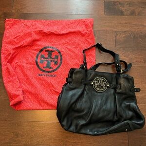 Tory Burch Amanda Black Leather Tote